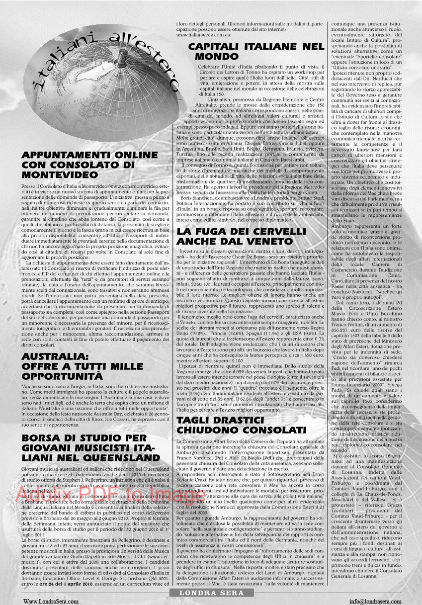 Londra Sera - num IV gennaio 2010 - pagina 10