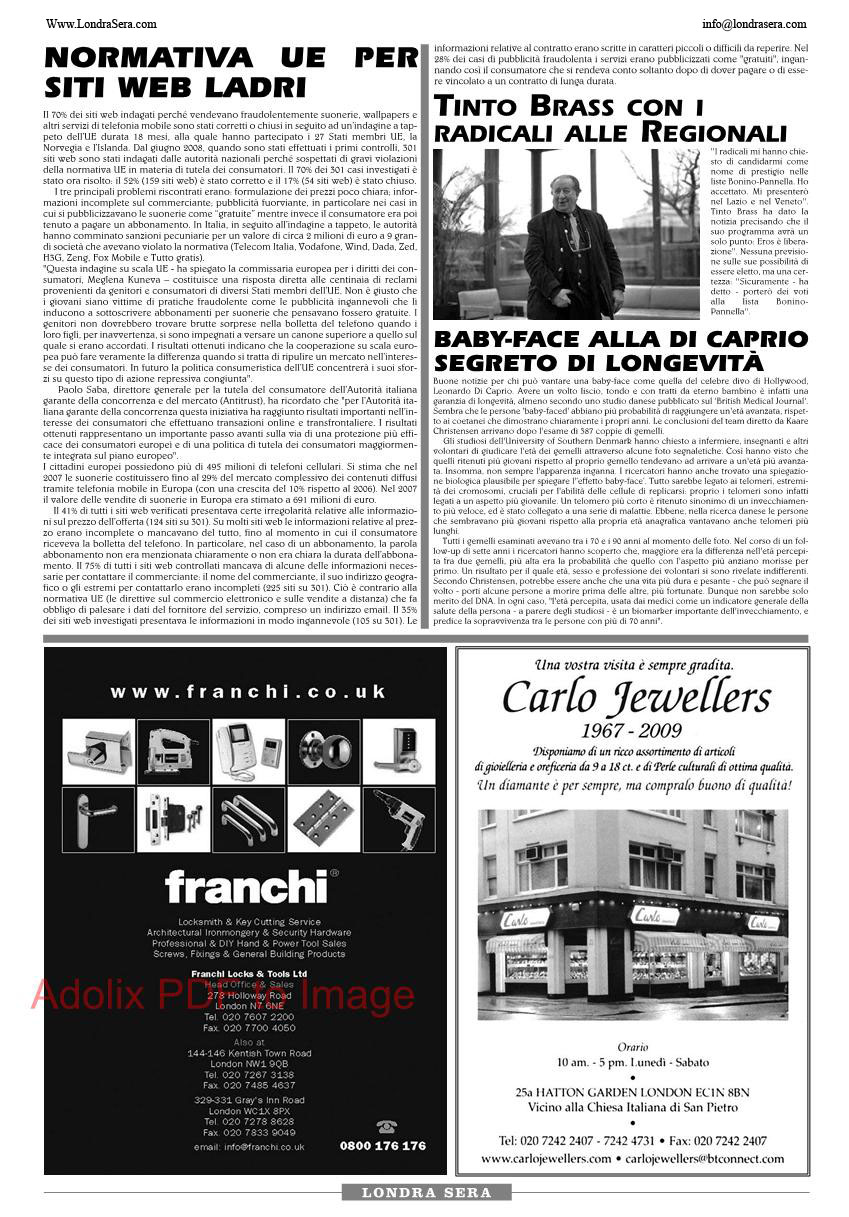 Londra Sera - num IV gennaio 2010 - pagina 2
